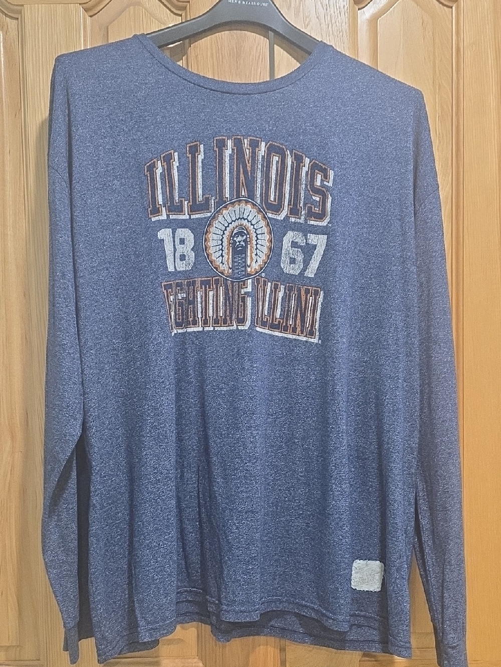 Original Retro Brand Blue Heather Long Sleeve Illinois Graphic Tee